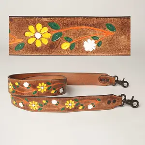 American Darling Hand Tooled Genuine Leather Crossbody Handle Strap for Bags Phone Keychain Wallet Purse Clutch Cellphone