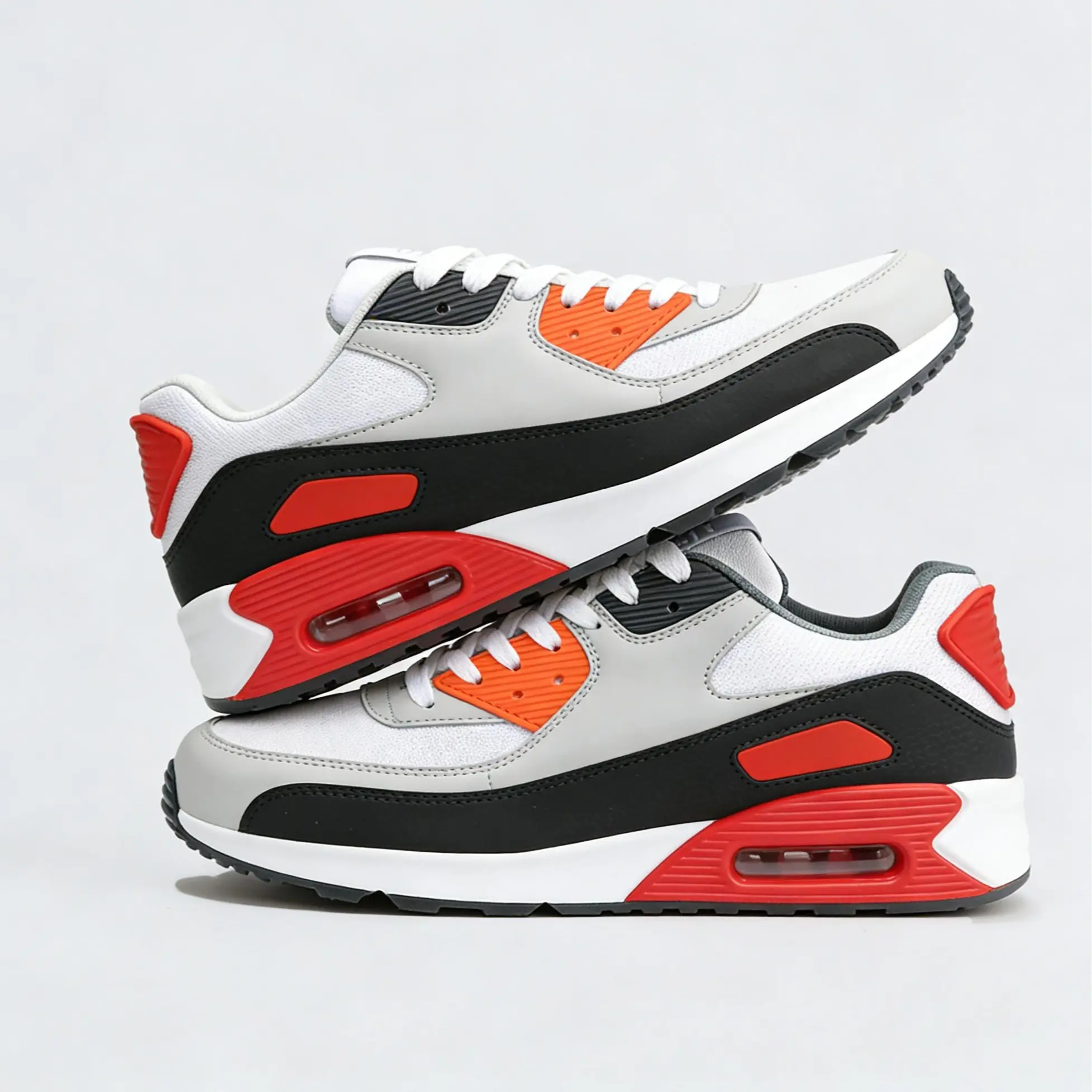 Men's Running Training Footwear & Casual Jogging Shoes, Retro Athletic Sneakers with Air Cushion, Breathable Mesh and Lightweight Foam