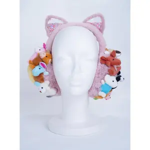Clush Apparel Stuffed Animal Earmuffs with Glitter Cat Ears – Festival Accessory Ear Warmers *Handmade*, Ear Covers
