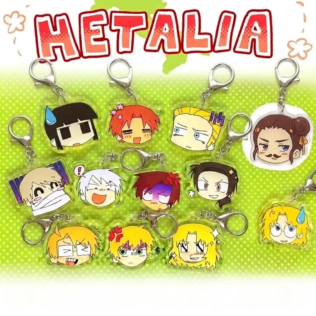 Hetalia Acrylic Keychain, Germany Italy America England Canada France... Keychains, Small, Meaningful, Unique Keychains That Add Charm To Every Bag And Key.