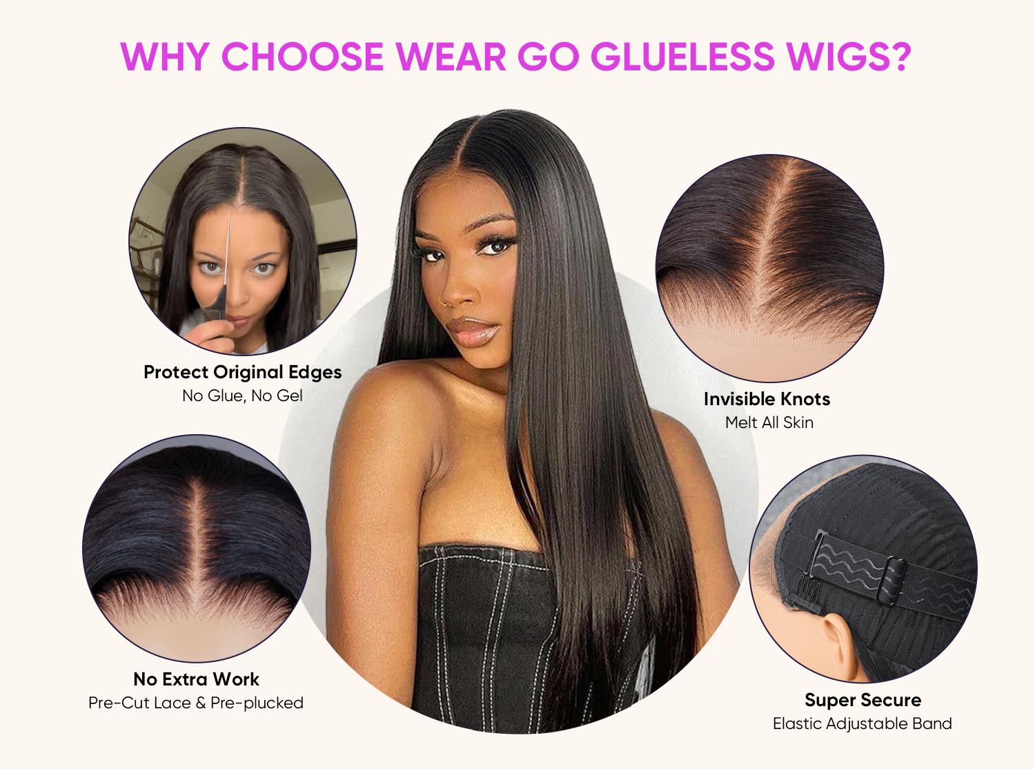 Wigfever Silky Straight Wear Go Real Glueless Natural And Colorful Wigs Pre Bleached And Pre Cut 7*4 Lace Human Hair Lace Front Wigs Beginner Friendly #Spring Glow-Up SpringStatements