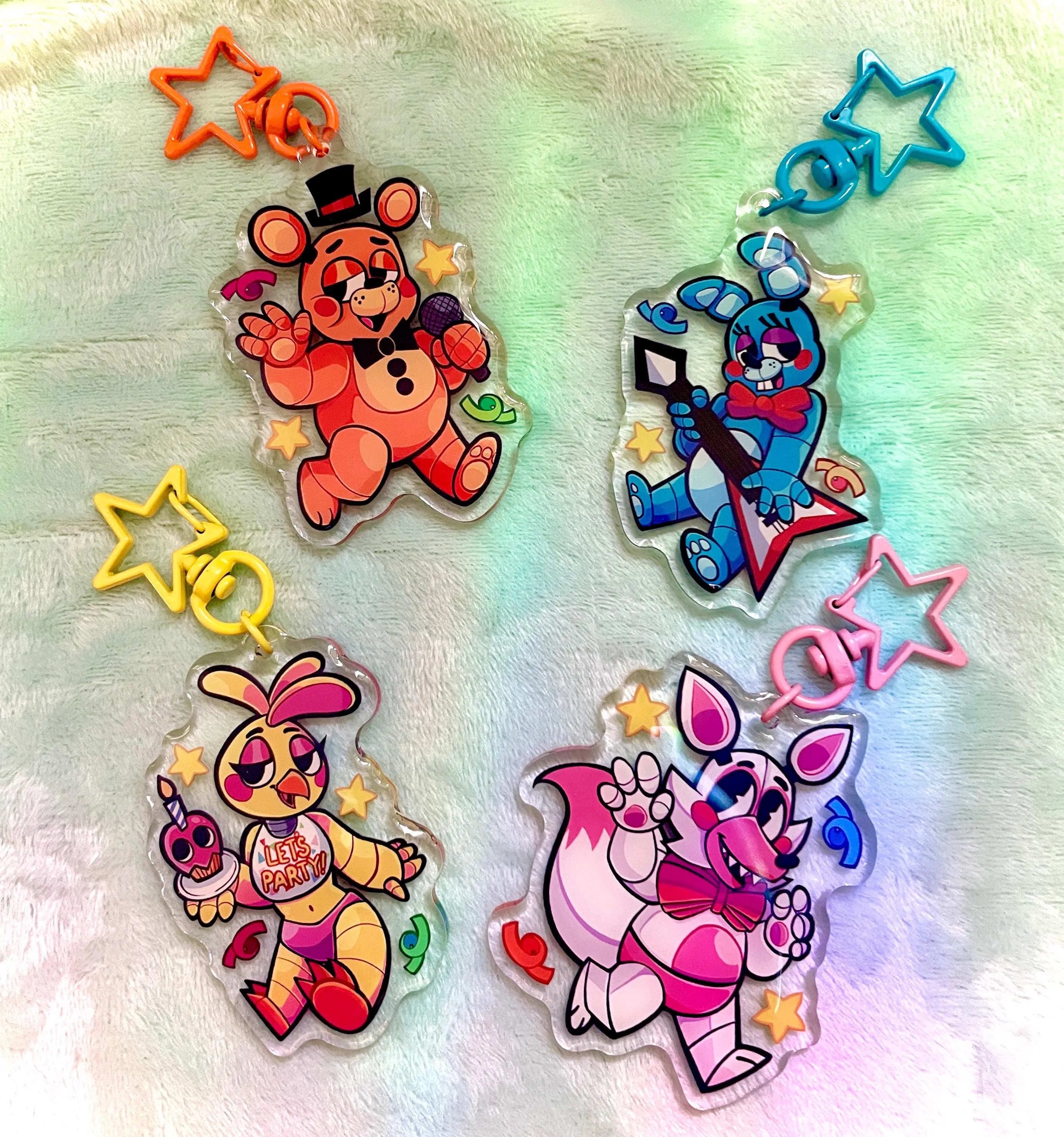 Five Night At Freddy 2 Keychain, Double Sided Keychain