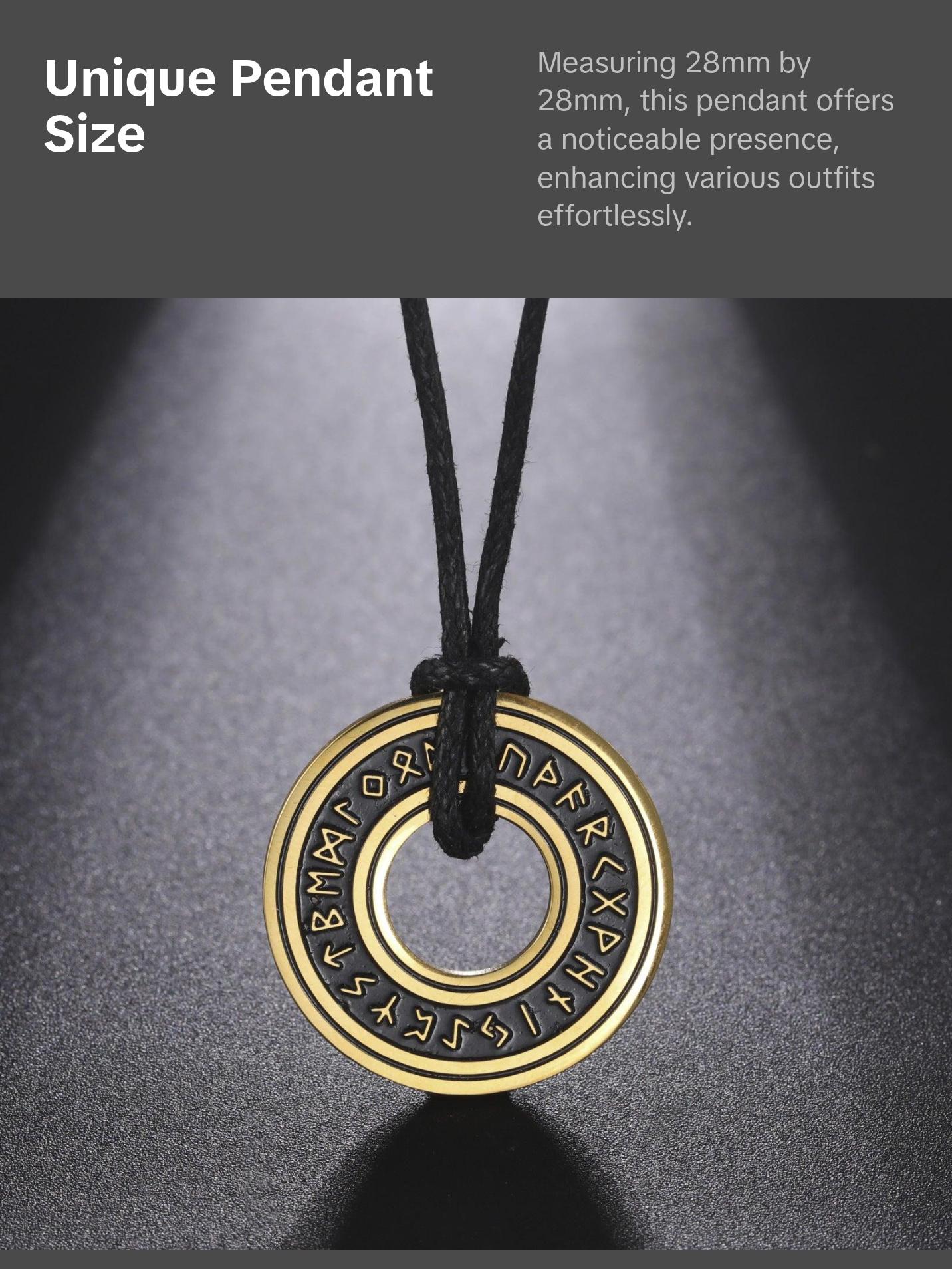 Asgard Crafted Circular Horn Rune Pendant Chain