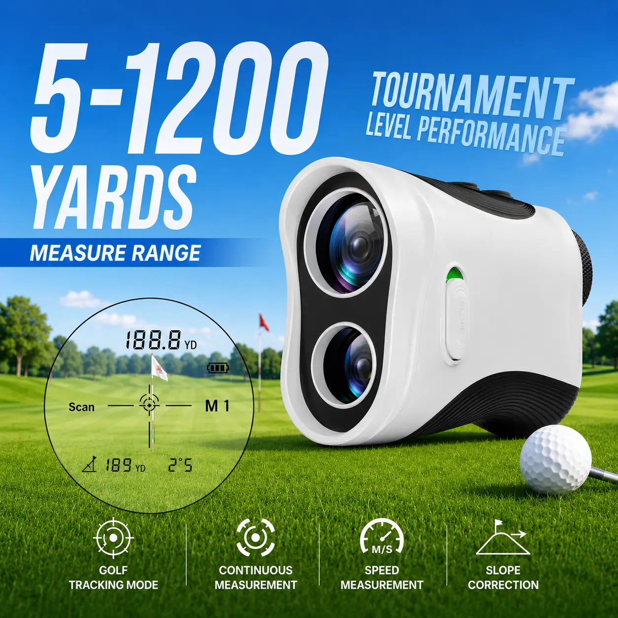 MINENER Golf Rangefinder,1200 Yards Range Finder Golfing with Slope,7X Magnification with Flag Pole Locking,Magnetic Holder,Outdoor Hiking Enthusiast,Perfect Gift for Men summerwins