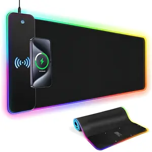XXL gaming mousepad with magnetic wireless charging, RGB black mousepad/desktop pad, waterproof, suitable for office, home, gaming and other scenarios. XXL Excel Desk Mouse Pad with Cheat Sheet
