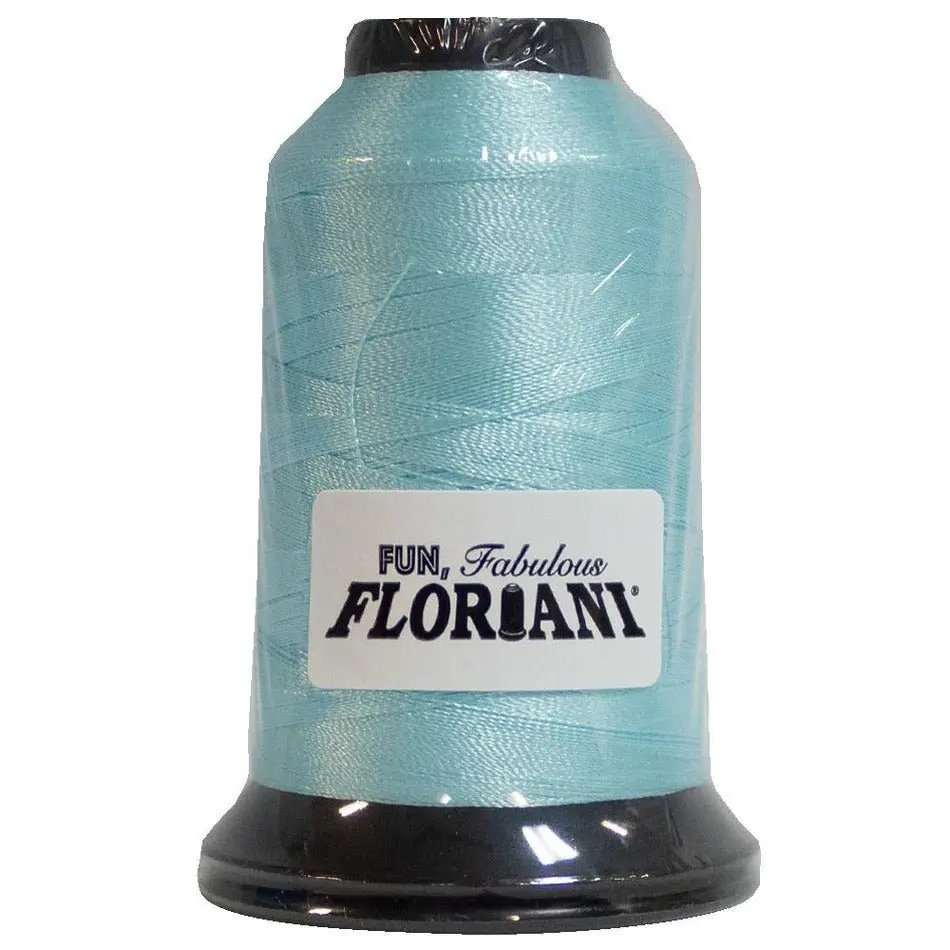 Floriani 40 Wt Polyester Machine Embroidery Thread - 1000M/1100Yds Blue Frost (PF0369), Nautical Tones, Rich Color Payoff, Clean Stitches, Dependable Color Consistency - For Hobby Sewists, Custom Orders Available