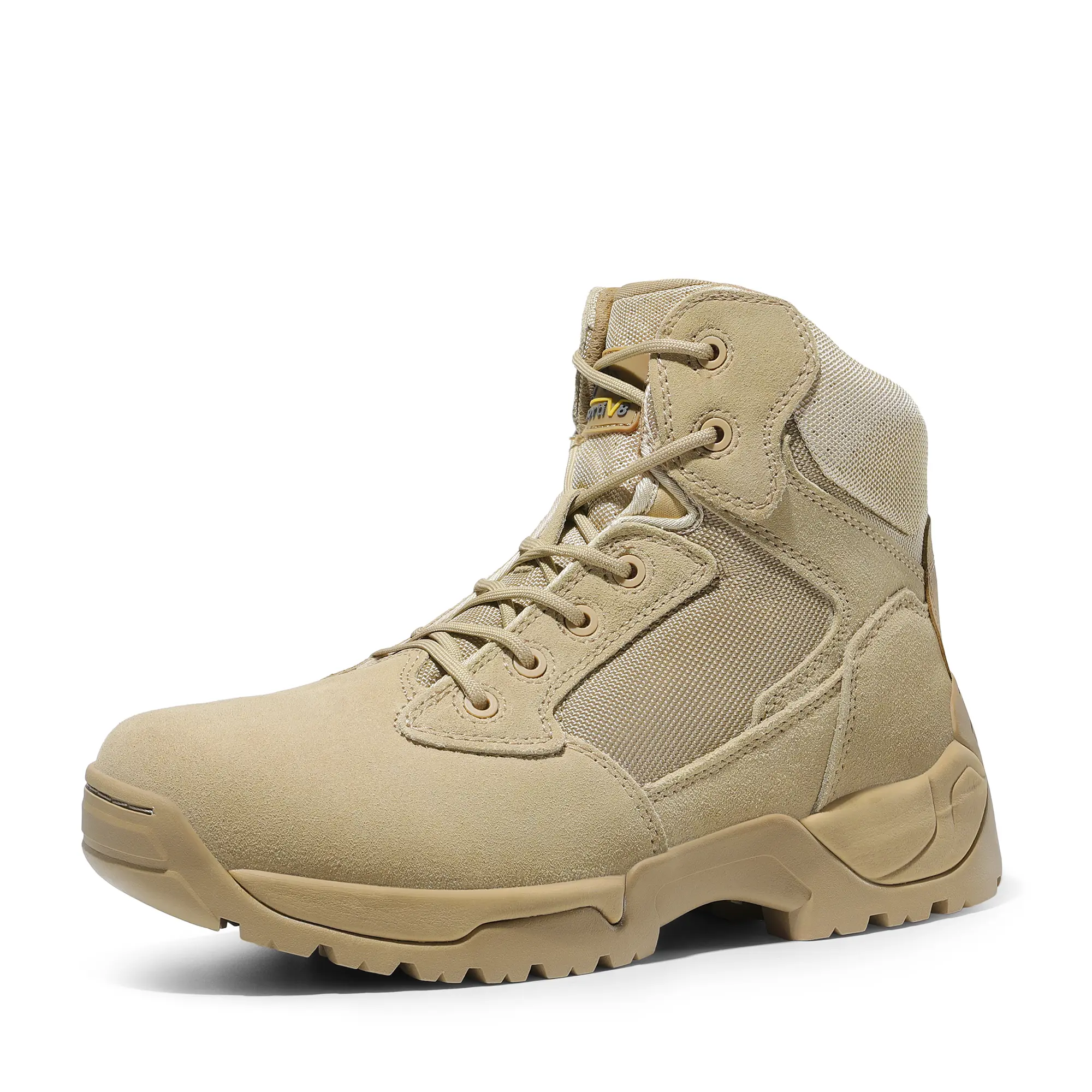 【SummerFinds】NORTIV 8 Men's Military Tactical Desert Boots - Round Toe, Lace & Zipper Closure, Supportive, Shock Absorbing Work & Safety Footwear, Work Protective Shoes for Walking, Outdoor Use, Camping - Fabric Construction tiktokshopbacktoschool, Laces,