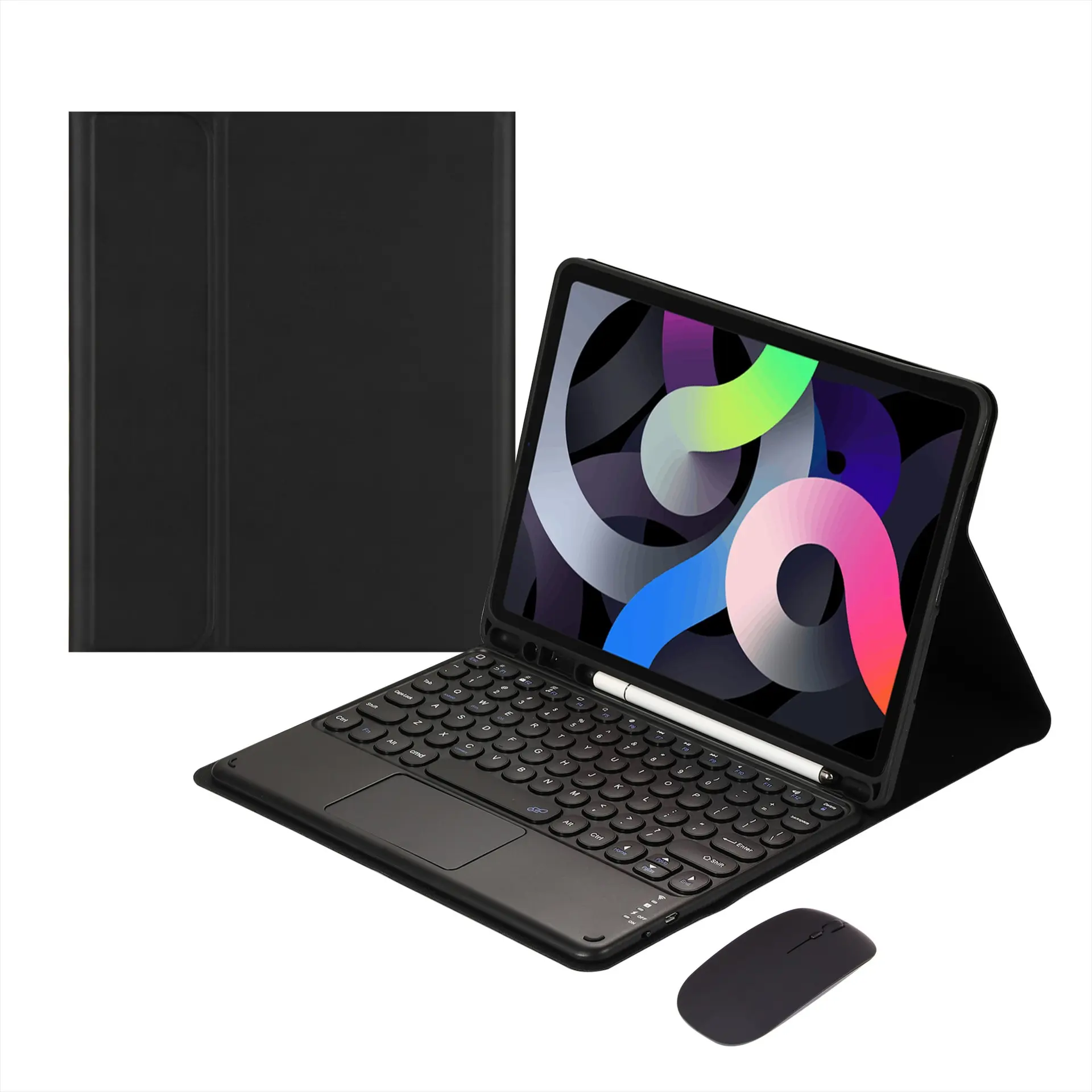 3-in-1 Ultra-Slim Portable Secondary Rechargeable Wireless Bluetooth Tablet Keyboard Case with Touchpad, Mouse, Stand, USB Cable for Office Use - Electronics Accessories, Tech Gadgets Accessory