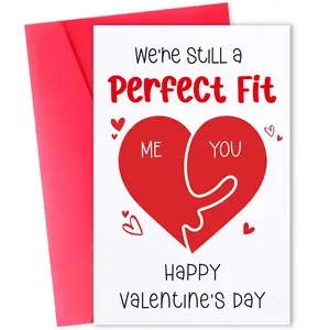 "We're Still A Perfect Fit" Funny Valentine Card | Naughty Puzzle Heart Anniversary Gift | Cheeky Adult Humor Card for Him Her