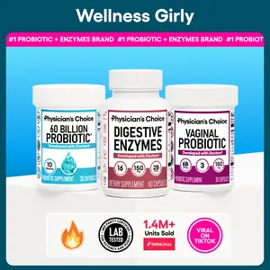 Physician's Choice Wellness Girly Stack: Feminine, Bloating & Gut Health Support with Vaginal Probiotic + 60 Billion Probiotic + Digestive Enzymes