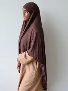 ModestybyMariama Single Layer Khimar- Jersey Breathable Dubai Casual Full Coverage Soft Stretch Non-Slip Lightweight Cotton Jersey Hijab