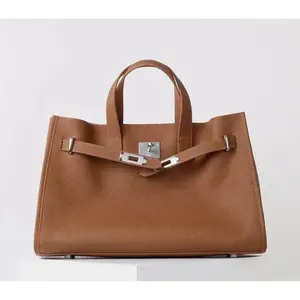 2025 New Horizontal Version Cowhide Leather Handbag with Silver decoration Large Capacity Multi-layer Women's Diagonal Shoulder Bag Classic Style Commuter ladies' bag