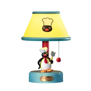 MARTUBE Pingu Merch Chef Desk Lamp 3-Level Adjustable Brightness Interactive Interactive Retro Bedside Lamp Pull-Cord Switch Night Light Cute Penguin Wireless Lighting Adorable Gift Fun Desk Decor & Birthday Gift for Kids Teens & Adults Home Bedroom summe