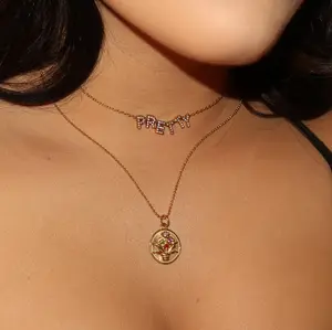 EVRY JEWELS Gold or Silver Plated Stainless Steel Women's Posie Necklace