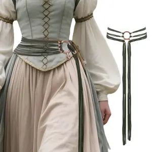 Medieval Long Rope Ring Knotted Belt for Women, Norse Witch Waist Knotted Rope Belt, Viking Renaissance Costume Accessories, Vintage Waist Belt for Halloween, Weddings, Evening Events, Parties, Festivals