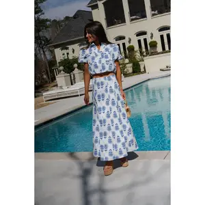 Prewitt Skirt Set-White/Blue