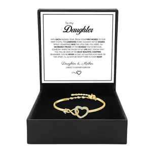 1pc To My Daughter Forever Connected Bracelet Infinity Heart Design High-Quality Jewelry for Milestone Celebrations Comes with a Gift Box  Graduation souvenir gift, New Year gift Perfect for everyday parties – elegant accessories