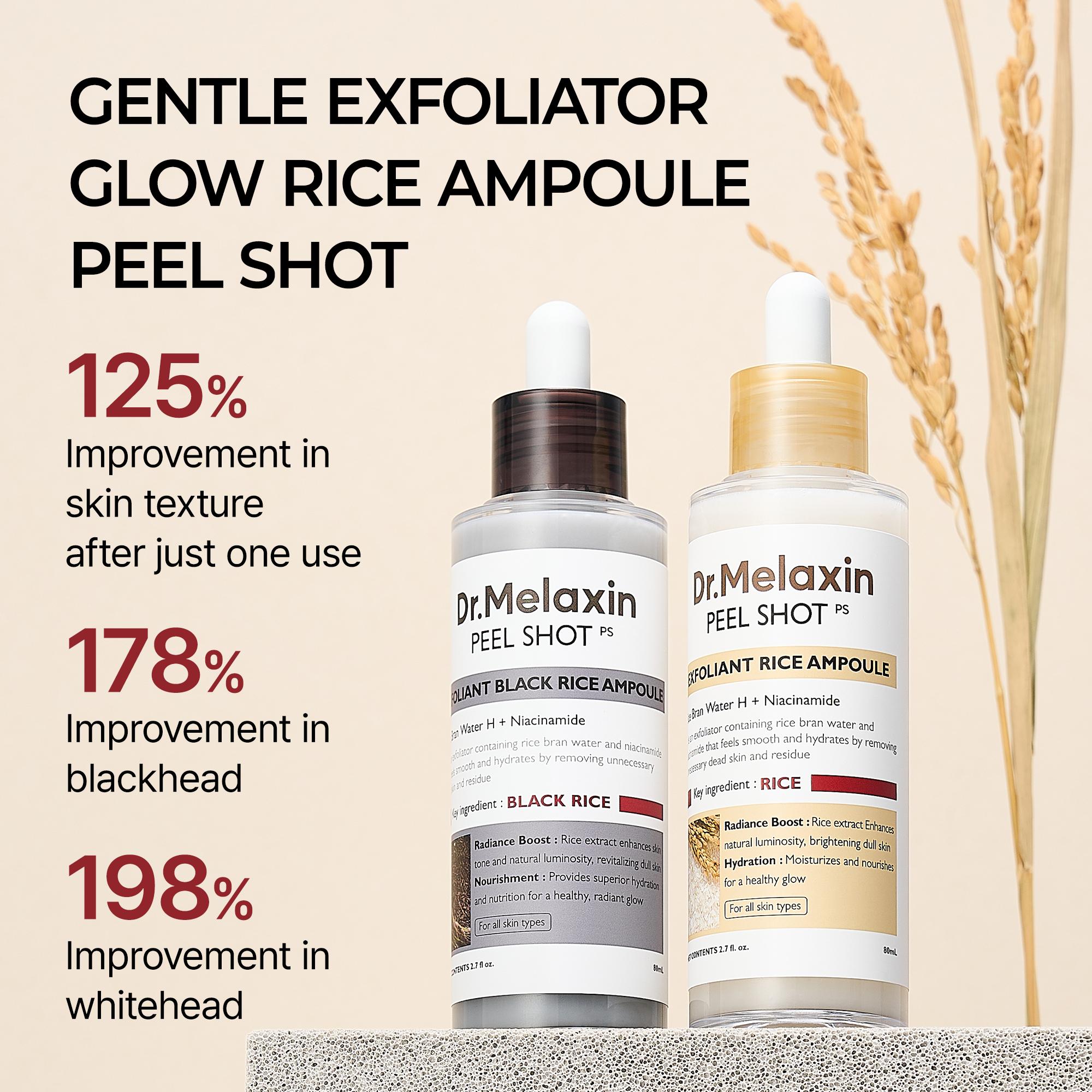 [Dr.Melaxin Official] The Ultimate Exfoliating Glow Rice Routine Set Exfoliating Glow Rice Peel Shot Facial Cleanser Pore Care Serum Skin Repair Care