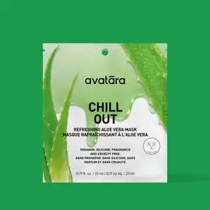 Avatara Chill Out Calming Aloe Vera Mask 0.7 fl oz / 21 ml - Gentle Sheet for Skin Repair and Comfort