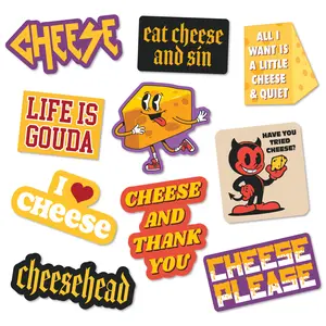 Cheese Stickers Extra Large Stickers for Adults Funny Adhesives with Memes Funny Stickers with Colorful Graphic Decals Sarcastic  Funny Food  Multi