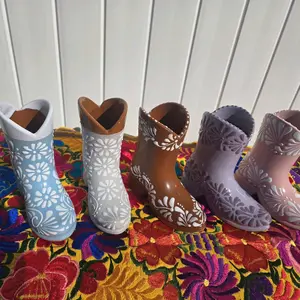 Talavera Cowboy Boot Vase
