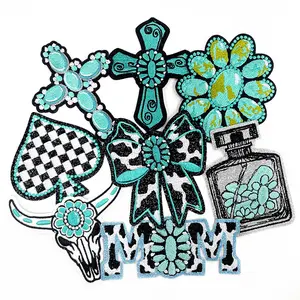 CY 8PCS Western Iron On Patches Cowgirl Cowboy Embroidered Patches for Trucker Hats Jackets Backpacks Jeans