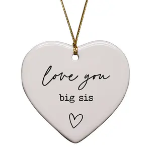 Love You Big Sis Heart Ornament