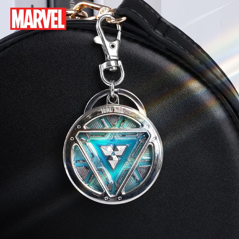 Marvel Iron Man Arc Reactor Doctor Strange Eye of Agamotto Metal Alloy Keychain 1pc Official License Colored Time Stone Container Pewter Keyring Glow in the Dark Power Core Bag Clip Pendant 3D Design Drop-proof Durable Accessory Collection Avengers Gift