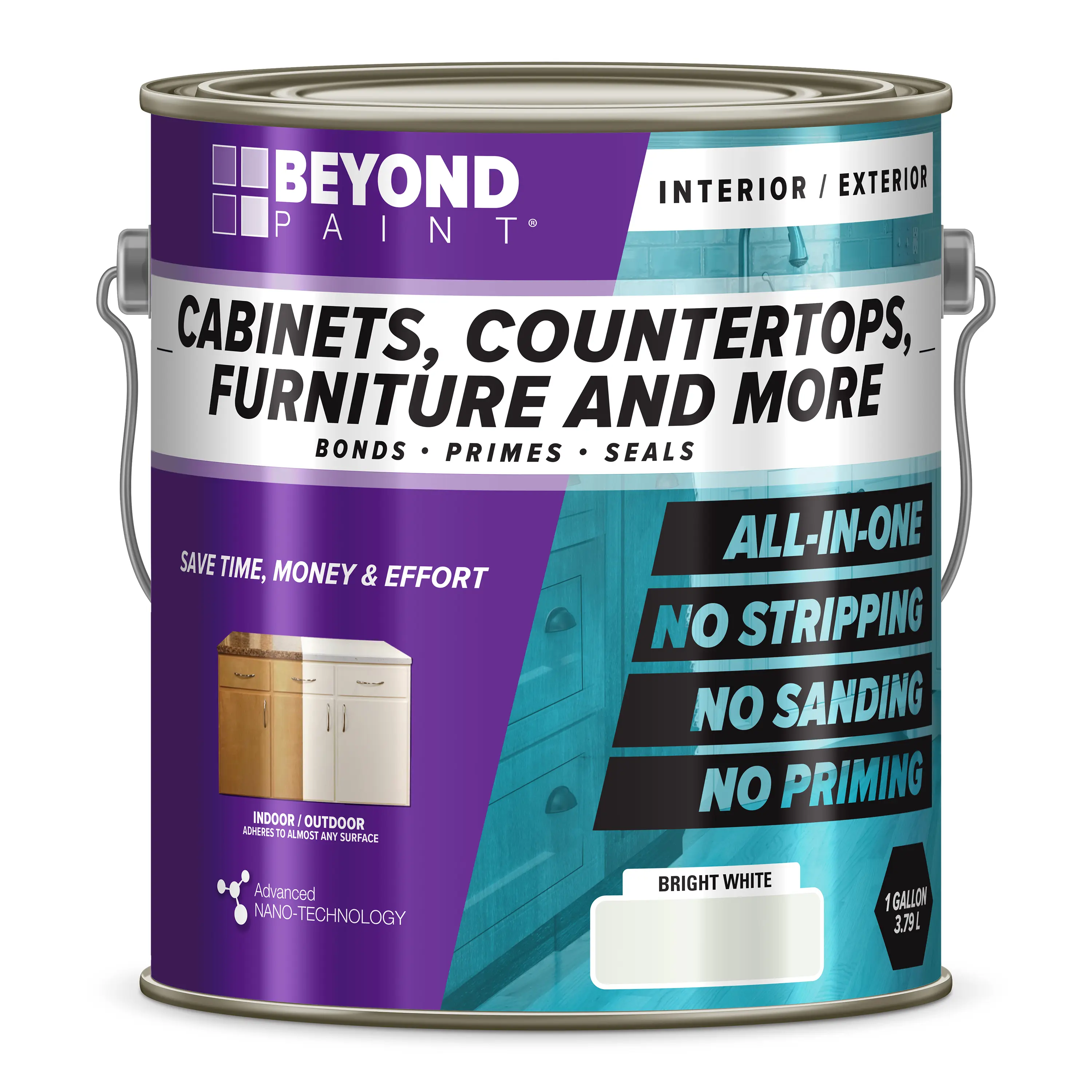 Beyond Paint All-In-One Bright White Refinishing Paint for Cabinets, Countertops, Furniture, and more