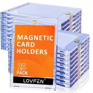 LOVFEN Ultra-Durable Magnetic Card Holder for 35pt Trading Cards, Gaming Cards, U-V Protectors Hard Plastic, Magnet Case, Sports, Baseball Cards Holder, Perfect Christmas and Halloween Gifts