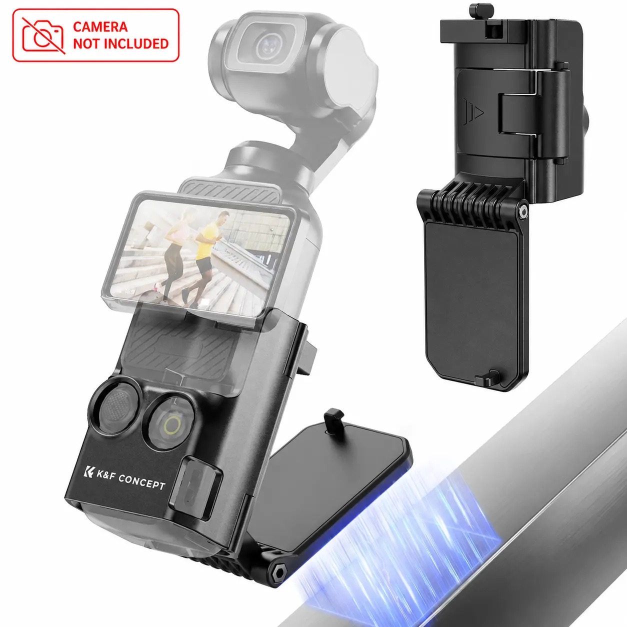 K&F CONCEPT Adjustable Magnetic Mount Camera Stand for DJI Osmo Pocket 3 - Desktop Support Base Bracket, Multi-Function Expansion Adapter Frame Accessories (Camera Not Included)