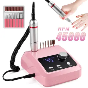 High-Quality Electric Nail Drill Machine 45000 RPM, Professional Electric Nail File with HD LCD Display, Metal Manicure Pen, Professional Nail Drill for Acrylic Gel Nails, Salon & Home Use