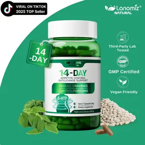 LANOMIZ Sustained-Release Probiotics Blend for Digestive Harmony & Bloating Relief, White Kidney Bean, 5-HTP, 60 Capsules, Gut Health, Vegan, Non-GMO - Advanced Formula