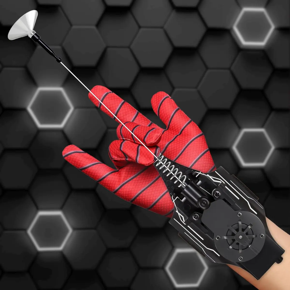 Outspark Boutique Spider Web Shooter Toy Set with 8 FT Realistic Web Launcher String, Gloves & Costumes for Kids Superhero Cosplay, Safe Indoor-Outdoor Cool Gift for Girls & Teenage Boys Ages 3-12, Girl, Teenage Boy Gifts