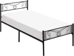 Twin Bed Frames , Metal Bed Frame with Headboard & Footboard, Twin Size Metal Platform Bed Frame, Heavy Duty Bed Slats Support, No Box Spring Needed, Noise Free