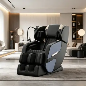 Zero Gravity Indoor Multi-Functional Lounge Chair, Full Body Air Pressure Recliner with 6 Rollers & Heat, Electric Sofa Chair with Foot Kneading, Bluetooth & Ambient Light, Home Relaxation Recliner