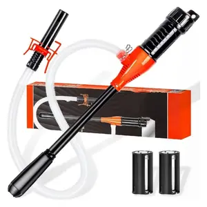 Portable Transfer Pump Battery Operated Electric Siphon Pump for Gas, Fuel, Diesel, Water Transfer 2.6 GPM Flow Oil Extractor -Easy to Use Hand Fuel Pump, Multi-Use Siphon Fuel Transfer Pump (Orange)