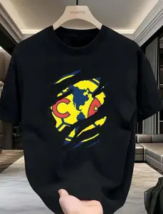 100% Cotton High Quality America Club T-shirt - Short-sleeved round neck with thematic text, casual printed design, suitable for men and women, perfect for football lovers.Vintage-style cotton tee for men - Soft and comfortable