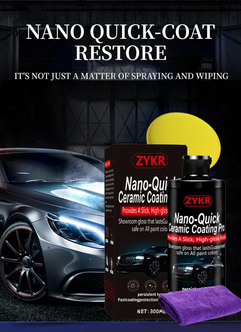 ZYKR automotive nano-ceramic coating product utilizes advanced ceramic technology, offering dust-proof and water-repellent properties as well as long-lasting luster.