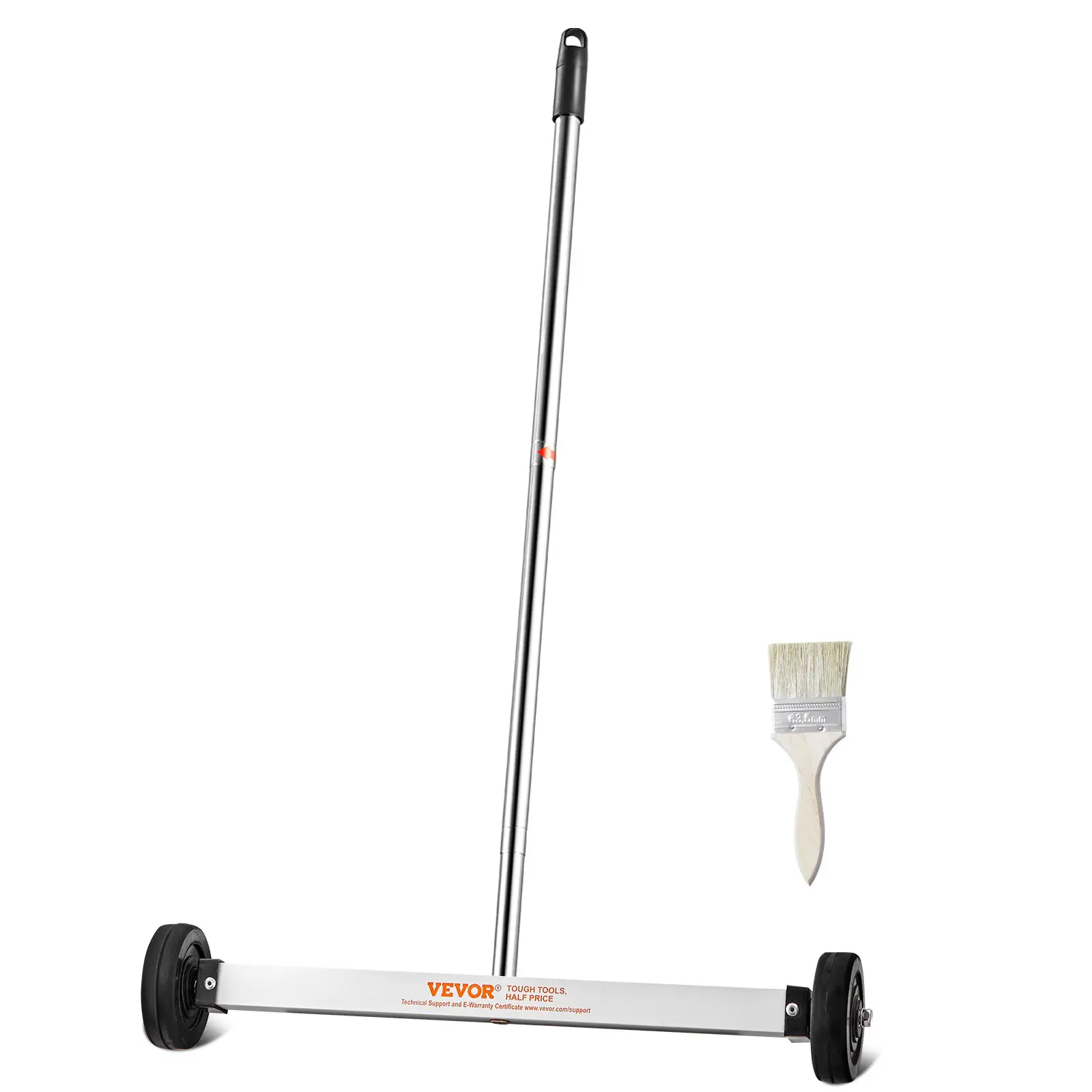 17-inch Mini & 45Lbs Rolling Magnetic Sweeper with Wheels: Adjustable Handle for Mini 10 lbs Capacity, Push-Type for 18-inch Large Magnet Pickup, Telescoping Handle, Easy Cleanup Solution for Workshop, Garage, Yard
