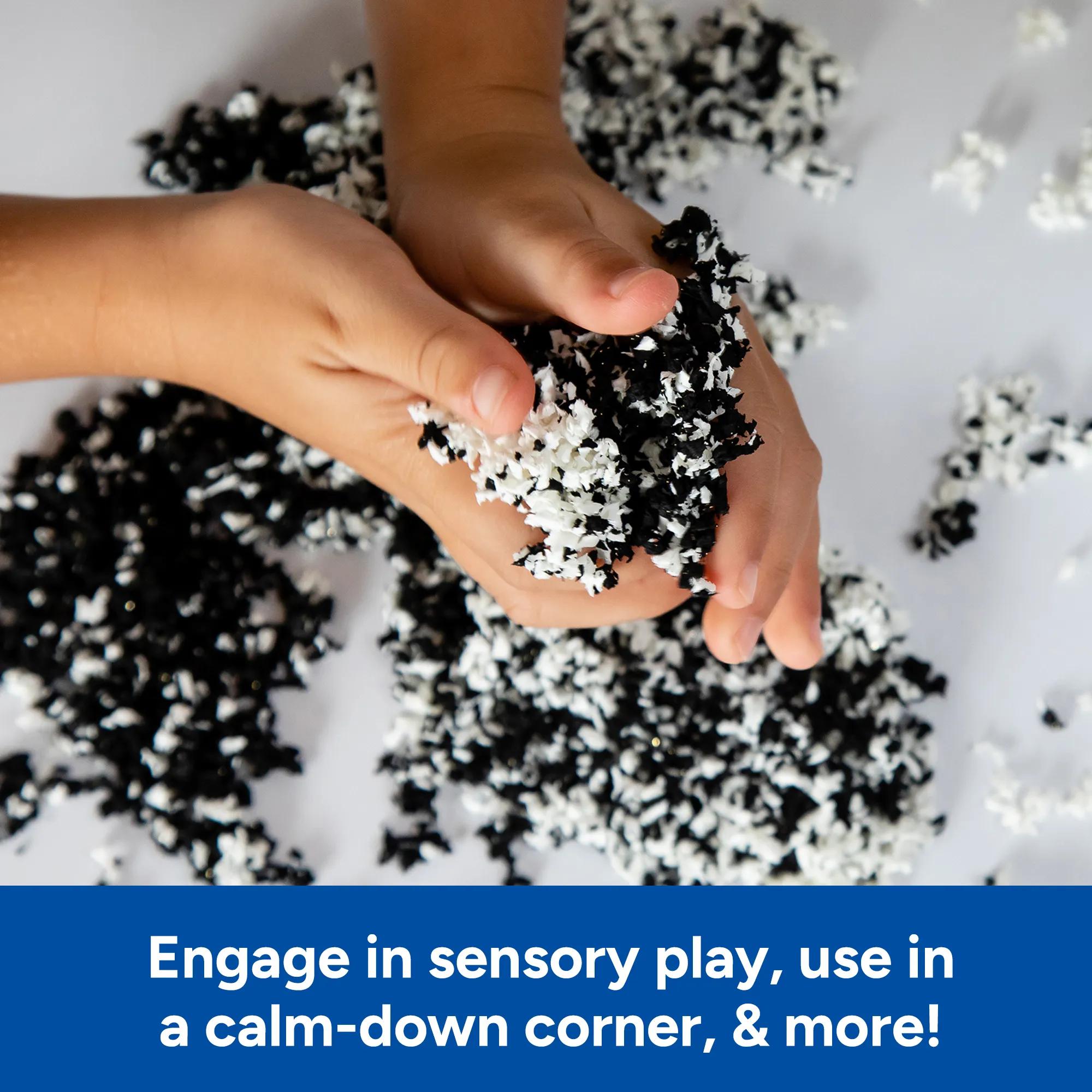 Educational Insights Playfoam Pluffle for Sensory Bins, Glow-in-the-Dark and Black & White, Set of 2, Ages 3+