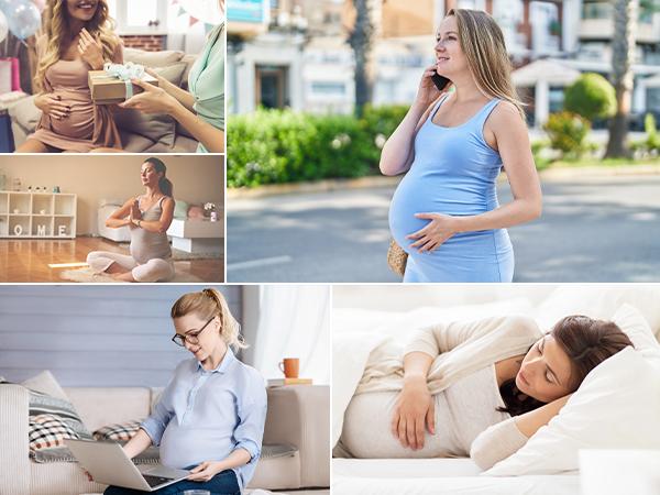 Momcozy Women's Maternity High Waist Underwear Pregnancy Seamless Soft Belly Support Panties Over Bump 3 Pack,  Maternity Outfits -【B】