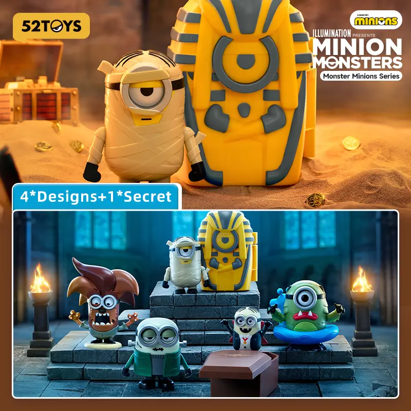 52TOYS Minion Monsters Series Kawaii Creative Gift Room Decor Desktop Decoration Gift for  Birthday Party Soft Adorable Figures Collectible Figure Vinyl