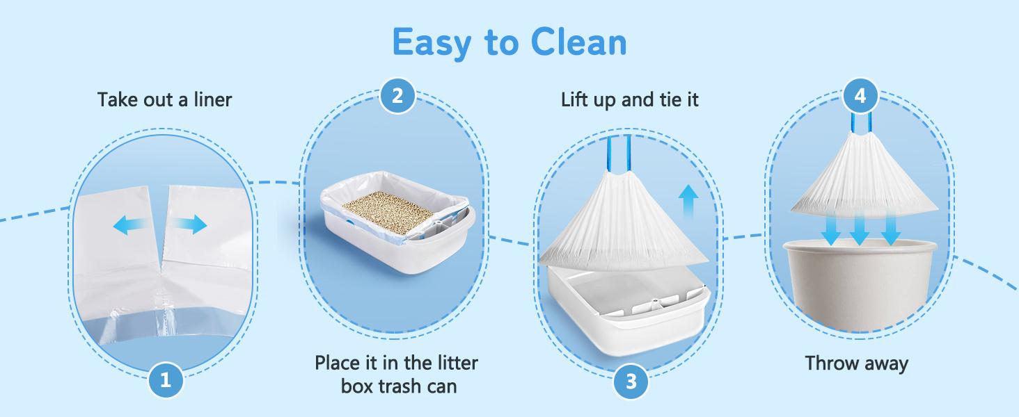 Thereye SC06 Open-Top Self-Cleaning Cat Litter Box special accessories, deodorization gel, and garbage bags