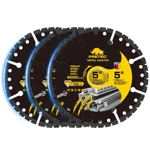 Diamond Cutting Wheel 3/4.5/5 Inch, Angle Grinder Cutting Disc with 7/8" Arbor Hole, 3/4.5/5" Cut Off Wheel for Metal, Carbide Cut-Off Wheels with 6000+ Cuts on Rebar, Steel, Iron and INOX (3 Pack)