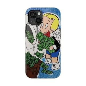 Custom Iconic Richie Rich Cartoon Art Design Smartphone Case - Military-Grade Shock-Resistant Rubber Accessory for iPhone 11 12 13 14 15 16 17 Pro Max Plus, Full Protection for Cellphone & Handheld Devices