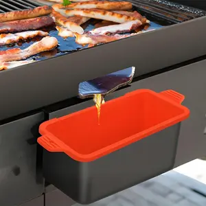Silicone Grease Cup Liners, 2 Counts Reusable Grease Catcher Cup Liner, Grill Grease Tray, Durable Drip Pans, Blackstone Griddle Accessories, Barbecue Accessories