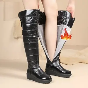 Bow Decoration Warm Lined Snow Boots, Waterproof and Non-Slip Outdoor Keep Warm Autumn and Winter Fashion BootsGift