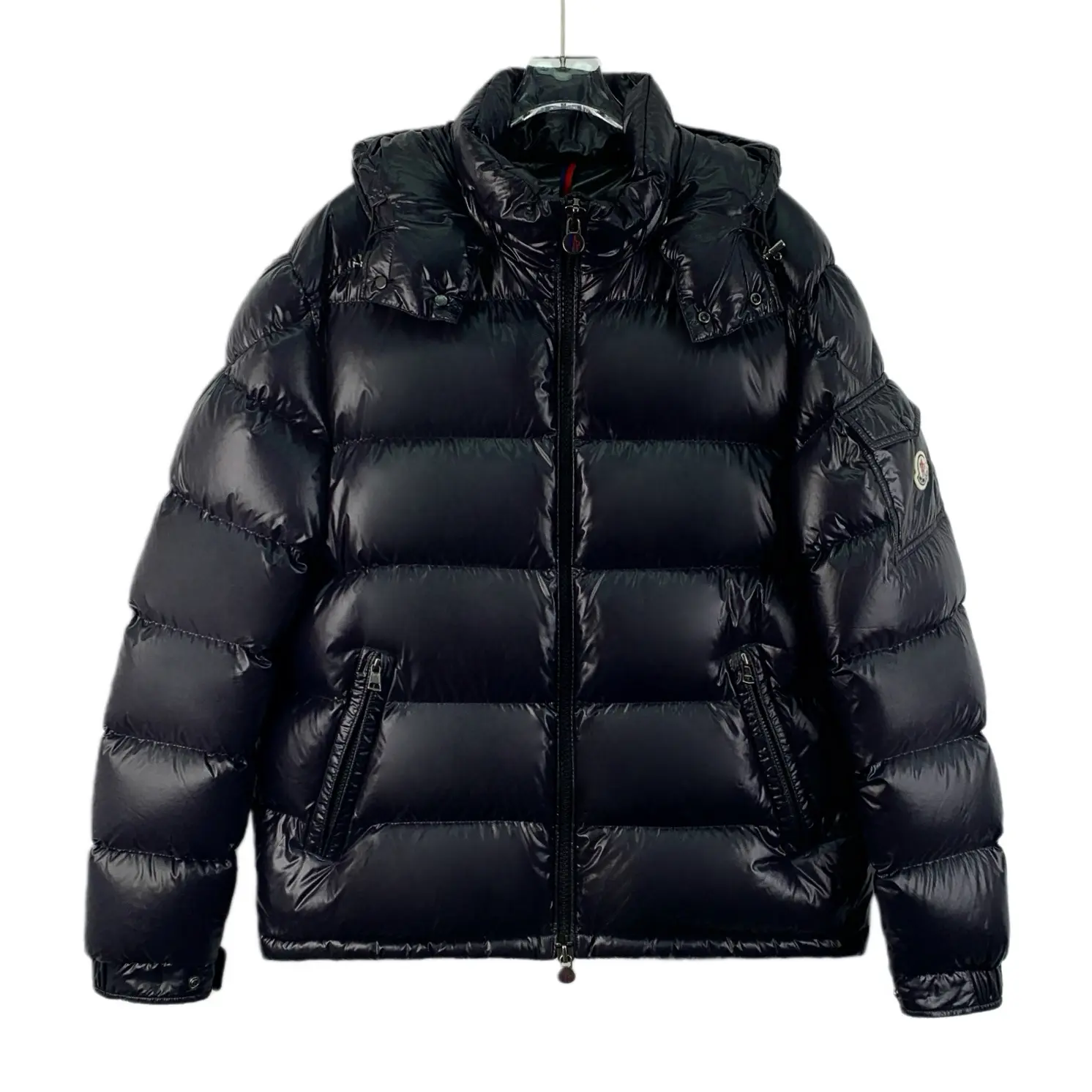 RDLT— Moncler Maya Black Logo Hooded Down Jacket Size 5