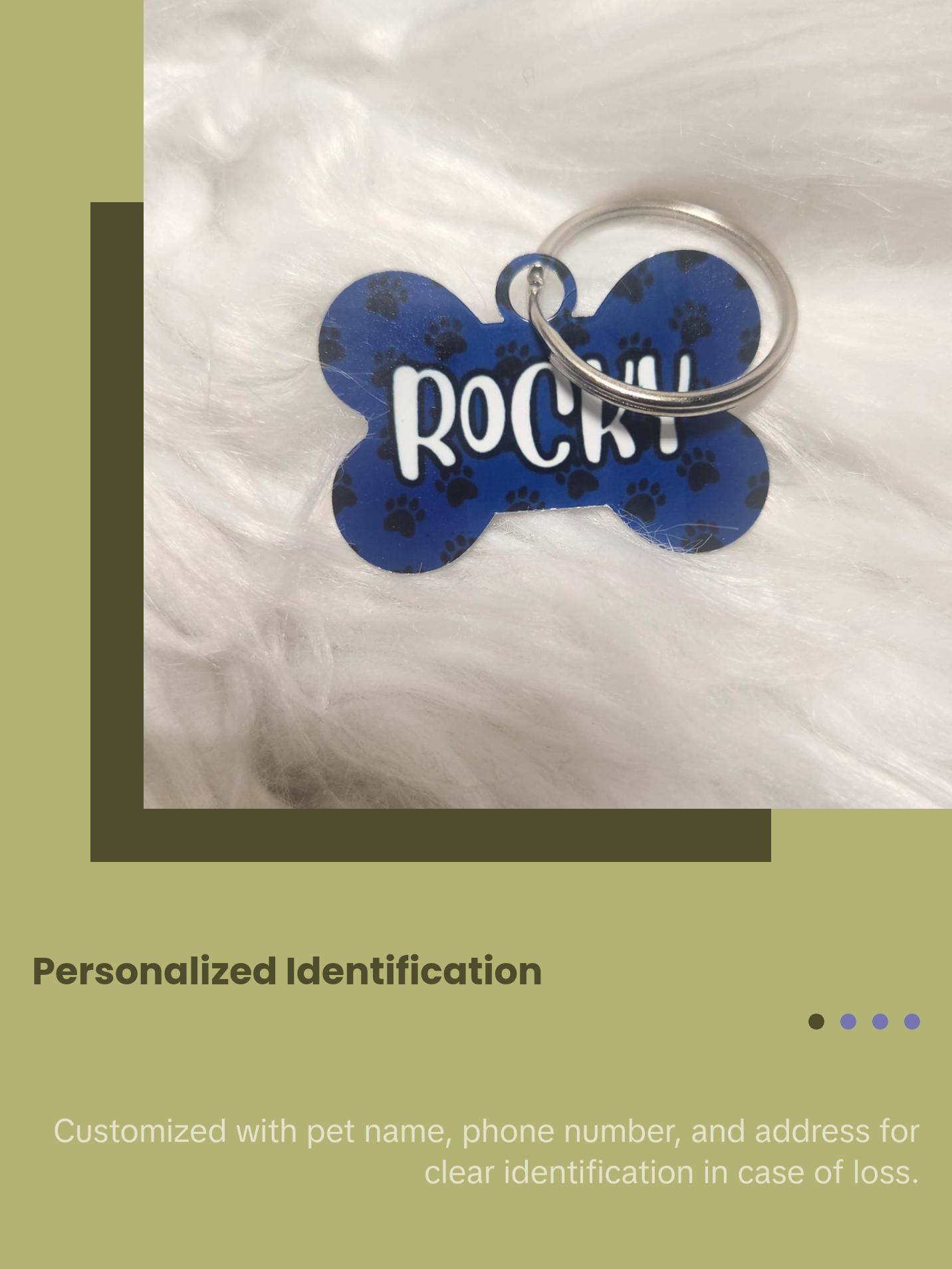 Pet Name Tag for Collar - Simple Design, Lightweight Anti-Lost ID Tags, Ideal Pet Personalized Gift